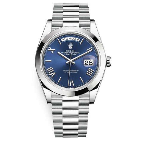 rolex day date platin blau|rolex platinum day date 40.